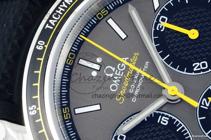 0304 ZipUp Speedmaster Racing Master SS HKF Best Edition Gray Black Dial on Black Rubber Strap A 7811